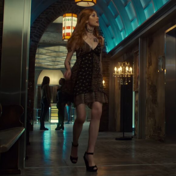 Alice + Olivia Delilah Tiered Print Stretch Silk Dress ASO Clary Fray - Picture 16 of 16